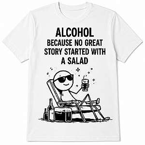 Majica »No Great Story Started with a Salad«